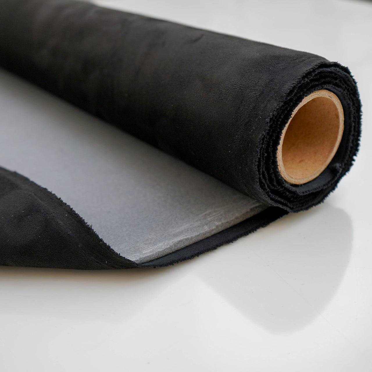 Black Headlining 3mm Foam/Scrim Backed Stretch Spandex Suede
