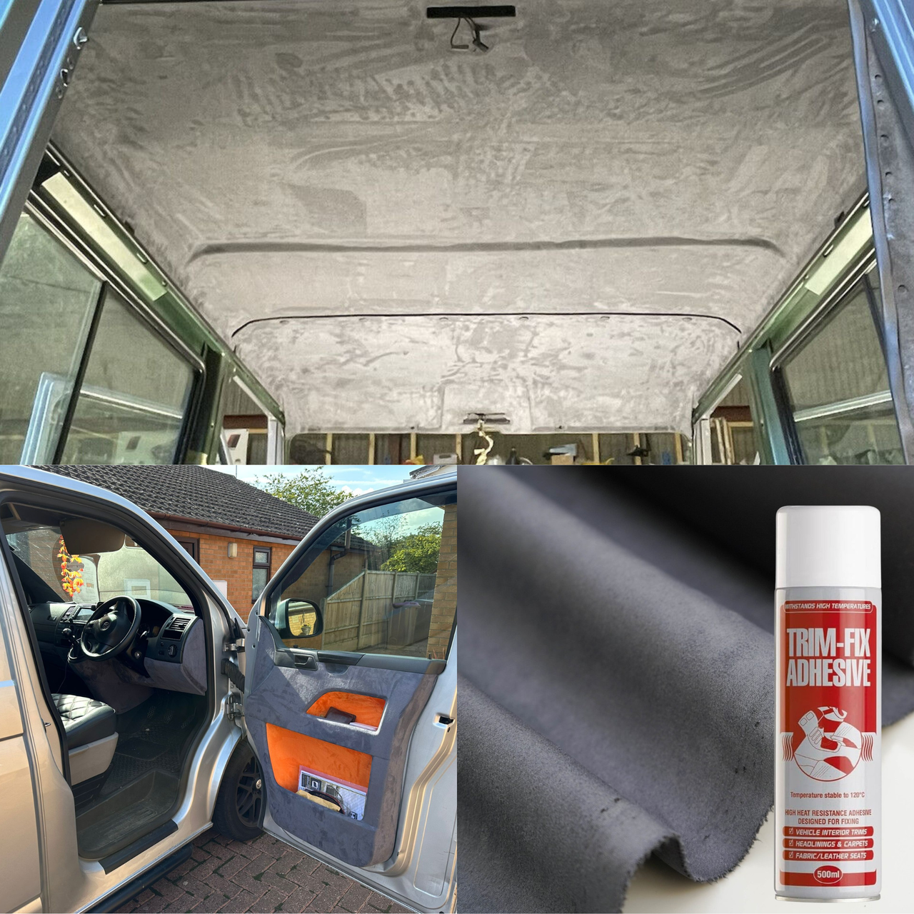 Anthrazit – Dachhimmel, Stretch-Spandex-Wildleder: Auto-Dachhimmel, Innenverkleidung