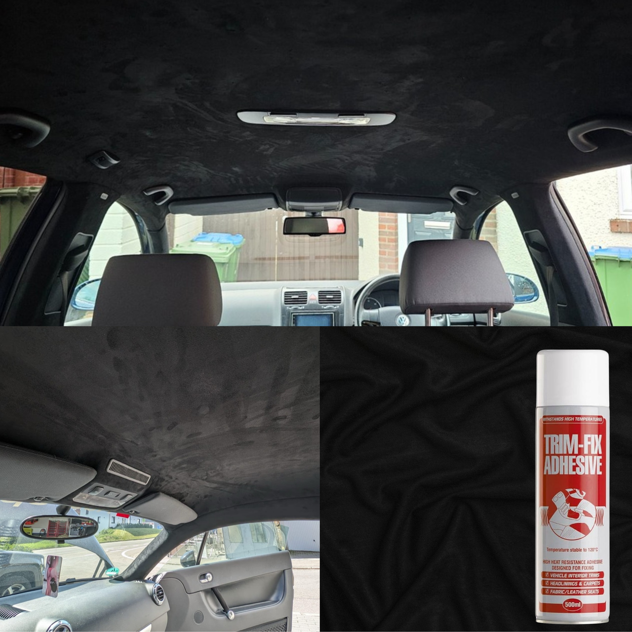 Anthrazit – Dachhimmel, Stretch-Spandex-Wildleder: Auto-Dachhimmel, Innenverkleidung