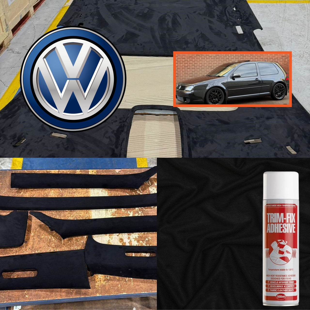Anthrazit – Dachhimmel, Stretch-Spandex-Wildleder: Auto-Dachhimmel, Innenverkleidung